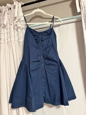 wild fable Navy Button-Front Mini Sundress